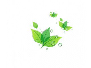 green leaves isolated on white