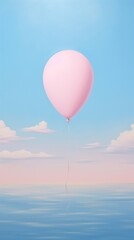 Fototapeta premium Balloon in pastel sky tranquility aircraft floating.