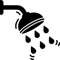 Shower Head with Water Spray Icon