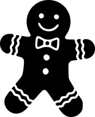 Gingerbread Man Christmas Cookie Icon