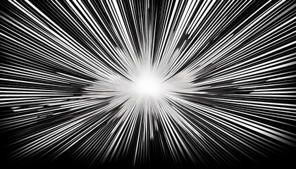 dynamic black and white halftone explosion radiating outwards from center screen texture