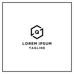 sq or qs hexagon logo