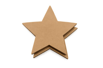 Obraz premium Stacking two brown cardboard star cutouts, creating a layered three-dimensional craft project design