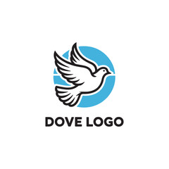 Obraz premium Elegant Dove Bird Logo Design Vector