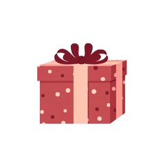 Obraz premium Flat design a gift box white background celebration decoration.