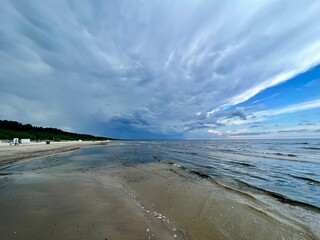 clouds before a thunderstorm at sea