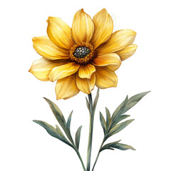 Coreopsis Flower, watercolor painting vector, isolated on a white background.