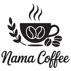 Coffee Shop Logo Design with Beans and Coffee Cup