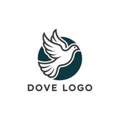 Elegant Dove Bird Logo Design Vector
