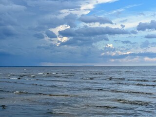 clouds before a thunderstorm at sea