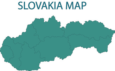 blue clour slovakia map vector illustration