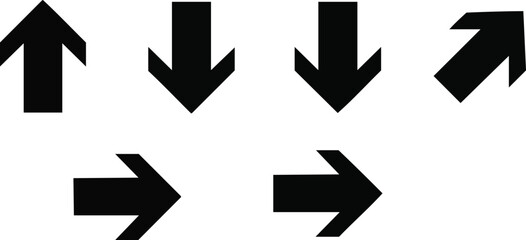 Dynamic Arrow Collection Pointing Up, Down, and Sideways in Black