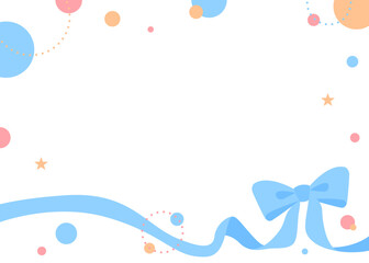 リボンのデコレーションフレーム、円形オブジェクト、ポップなデザイン