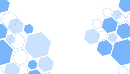 Abstract blue hexagon shape for frame illustration design