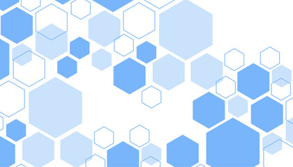 Abstract blue hexagon shape for frame illustration design
