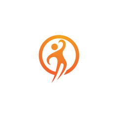 Fun People Healthy Life Logo Template