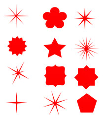 set of red stars png