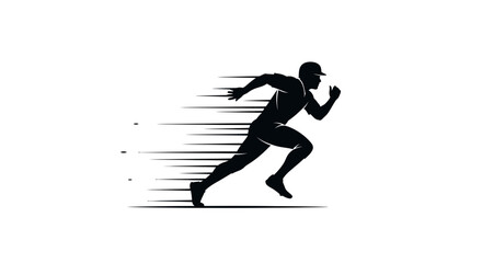 Dynamic runner in motion, a powerful symbol of speed, agility and determination for sports branding, fitness campaigns, and athletic achievement visuals