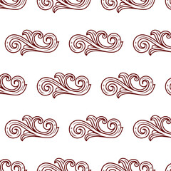 Seamless carved floral ornament textile pattern