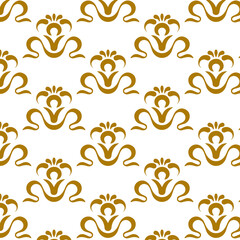 Seamless black background with golden floral ornament pattern