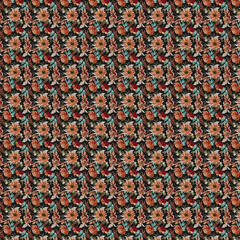 Fototapeta premium Seamless red orange and blue classic simple floral background