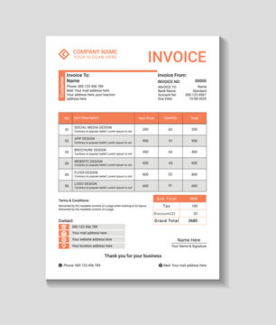 Professional invoice for business services with itemized details.