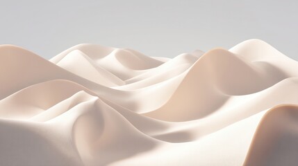 Fototapeta premium Soft and Smooth Curves of Abstract Fabric Flowing in Waves Under Neutral Light with a Serene and Minimalist Background