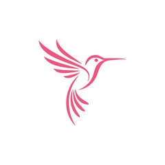 Obraz premium Colorful Hummingbird Vector Logo