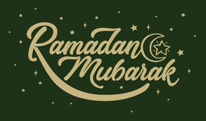 Ramadan Kareem handwritten text calligraphy. Vector illustration. Great for banner designs, greeting cards, invitations, etc.