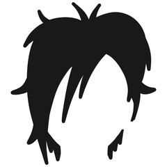 vector clip art of messy long hair