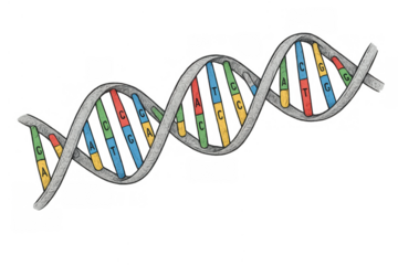 Dna double helix illustration with genetic code showing science, genetics, and biotechnology concepts