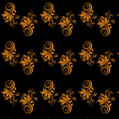 Seamless vintage vector floral ornament textile pattern