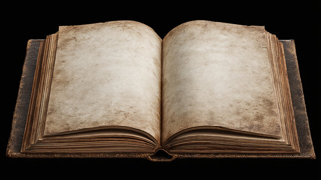 An old book's opened pages, filled with history and stories