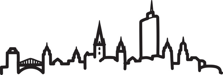 City Skyline of Harrisburg Pennsylvania Usa Capital With Building Architecture Outline