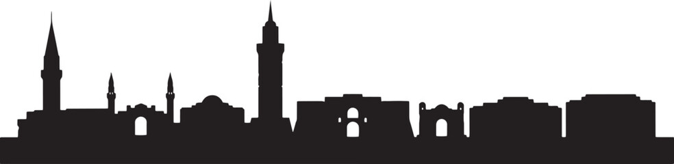 Obraz premium Silhouette of Jerusalem Israel skyline with architecture landmarks and cityscapes