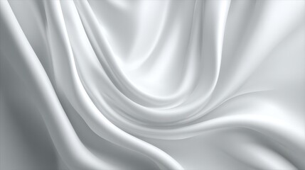 Obraz premium Soft White Satin Fabric Close-Up with Elegant Draping and Flowing Texture Ideal for Fashion and Interior Design Backgrounds
