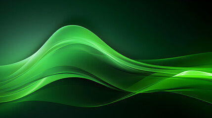 Abstract green waves flowing gracefully across a dark backdrop - perfect for professional modern backgrounds, vibrant designs, and sleek presentations