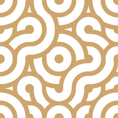 Curved pipe like outlines interlocking into smooth interconnected flow Seamless Pattern Design
