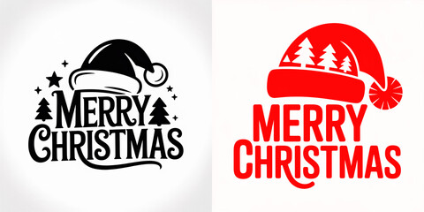 Creative Christmas designs showing festive hats and trees