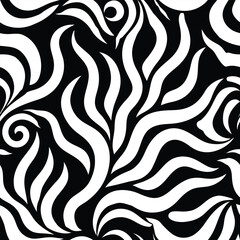 Organic algae inspired strands repeating in natural flowing motion Seamless Pattern Design
