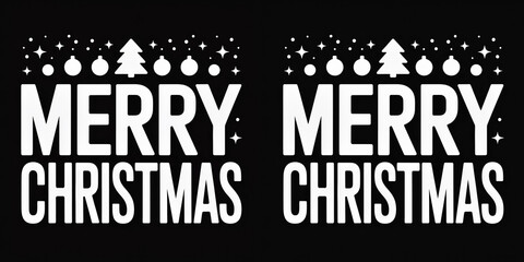 Christmas greeting design with festive elements and bold lettering