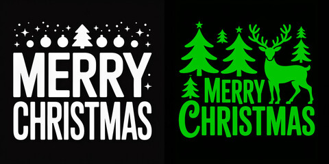 Creative Christmas designs with bright green and white colors