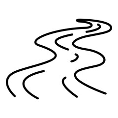 Vector Black Outline Icon - River