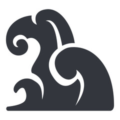 Vector Black Basic Icon - Sea Wave
