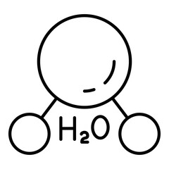 Vector Black Outline Icon - Molecule of Water
