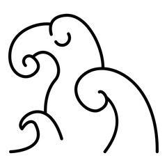 Vector Black Outline Icon - Sea Wave