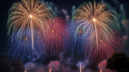 fireworks in the night sky