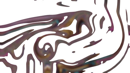 Chromatic Aberration Abstract Design Holographic Liquid Shapes on Transparent Background