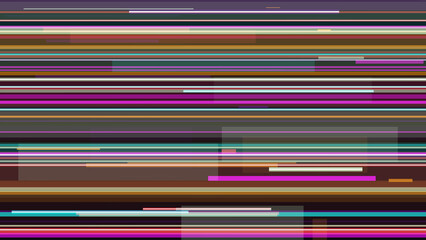 Abstract Glitch Art Horizontal Bands of Brown, Purple, and Teal with Transparent Background