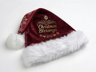 Christmas Santa Claus hat isolated on white background, a seasonal celebration object